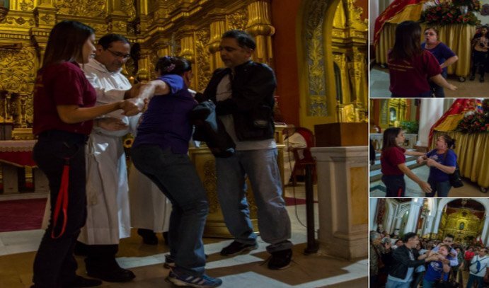 Chavista ataca a sacerdote