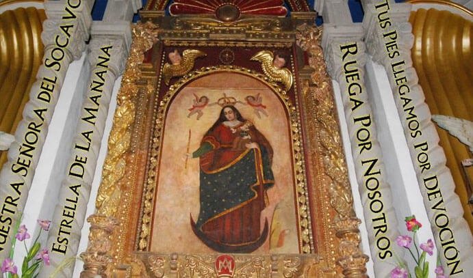 pintura blasfema de la Virgen en Bolivia