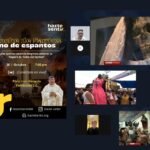 El P. Luis Gerardo Fernández durante la conferencia “Noche de Santos, no de espantos”, explicando por qué Halloween no es una fiesta inocente para los católicos.