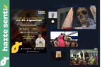 El P. Luis Gerardo Fernández durante la conferencia “Noche de Santos, no de espantos”, explicando por qué Halloween no es una fiesta inocente para los católicos.