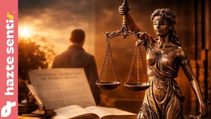 Fundamento de los derechos humanos en la dignidad humana y la ley natural representado por la justicia y la conciencia moral