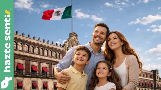 Familia mexicana unida representando que la fuerza de la nación nace en familias libres y protegidas por el Estado