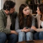 Padre e hijo conversando profundamente para proteger su libertad frente al algoritmo digital.