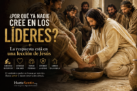 Jesús lavando los pies de sus discípulos como ejemplo de liderazgo de servicio y humildad.