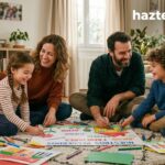 Padres compartiendo tiempo de calidad con sus hijos en casa mientras juegan y crean recuerdos familiares
