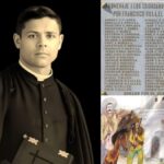 Andrés Avelino Flores Quesney, mártir de Sonora, intercede con un crucifijo por la vida de sus feligreses en San Pedro de la Cueva.