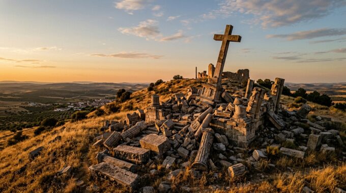 Monumento al Sagrado Corazón de Jesús del Cerro de los Ángeles antes de su destrucción en 1936