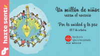 Niños y familias unidos en oración durante la campaña Un millón de niños rezando el Rosario 2026
