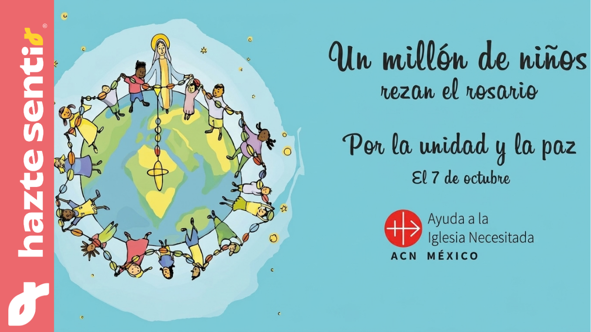 Niños y familias unidos en oración durante la campaña Un millón de niños rezando el Rosario 2026