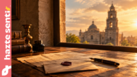 Documentos antiguos sobre una mesa junto a una ventana con luz cálida, evocando la alocución Iam annus de la Santa Sede sobre México