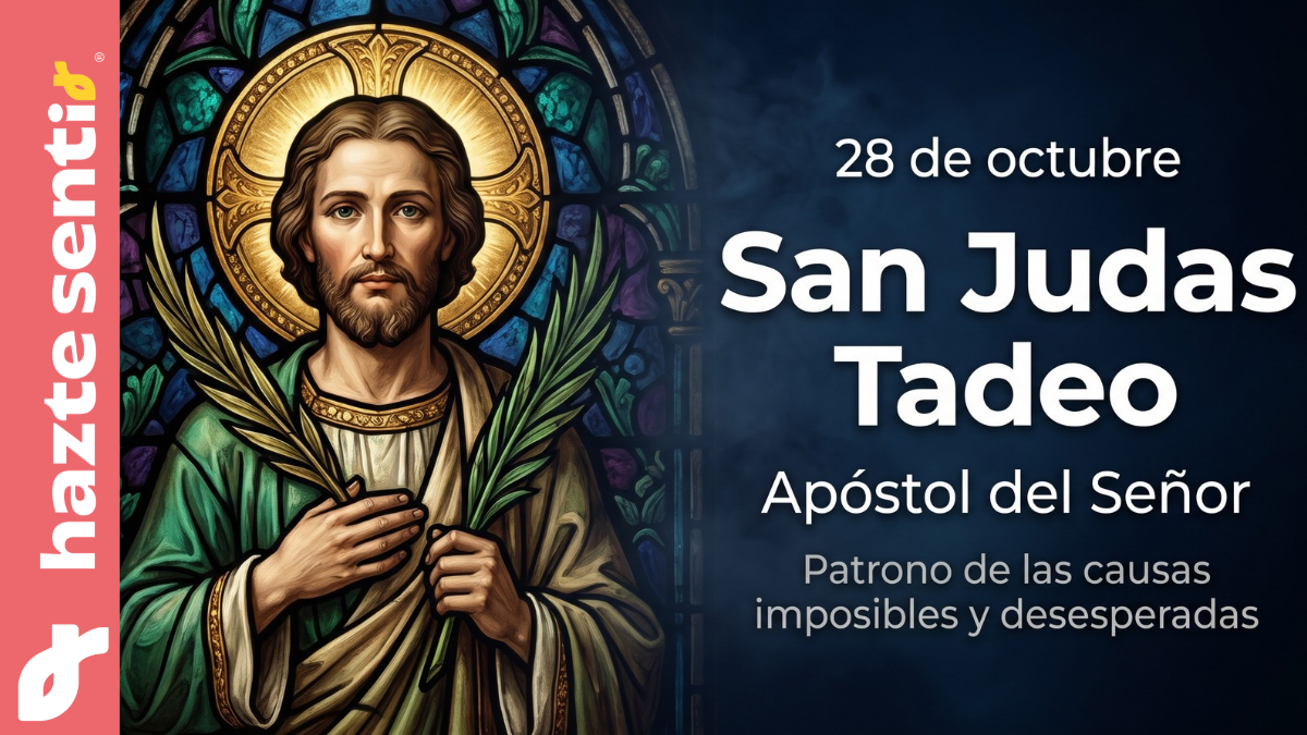 Ilustración de San Judas Tadeo apóstol del Señor y patrono de las causas difíciles e imposibles, conmemorando el 28 de octubre