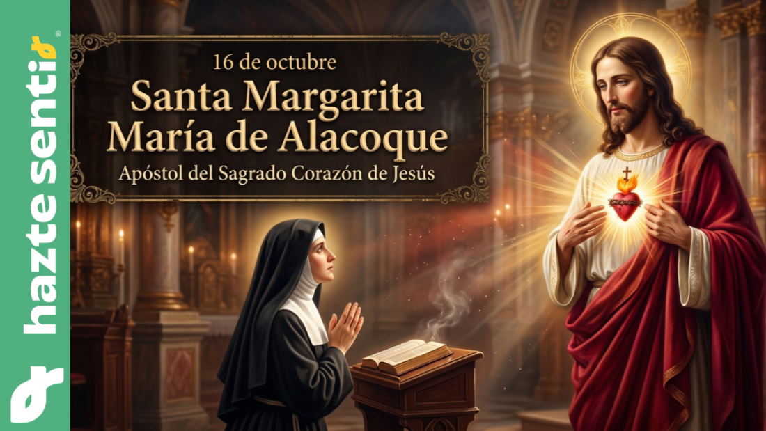 Imagen del Sagrado Corazón de Jesús iluminada por velas, en recuerdo de Santa Margarita María de Alacoque